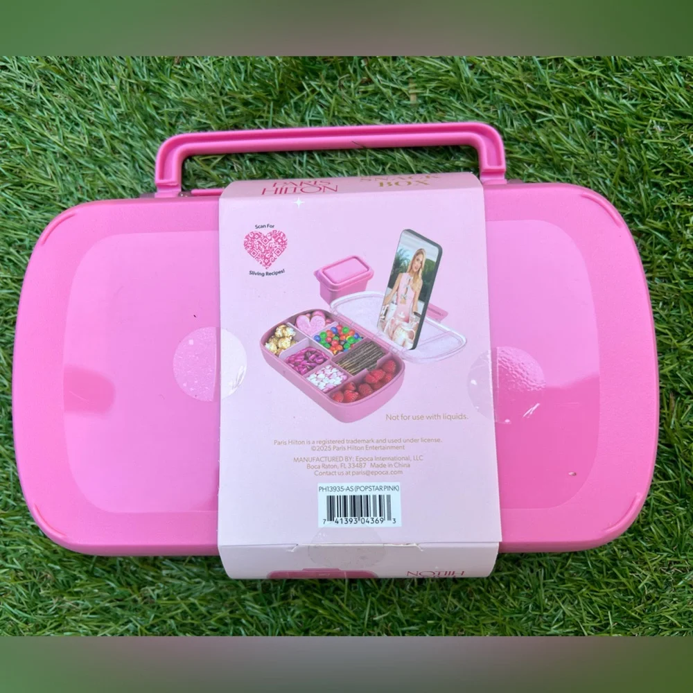 Pink Glitter Paris Hilton Snack Bento Style Box